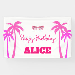 Besties Malibu Pink Doll Beach Geburtstag Banner