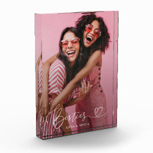 Besties Modern Heart Script Keepake Fotoblock