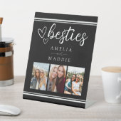 Besties Modern Photo Collage Black and White Sockelschild (In SItu)