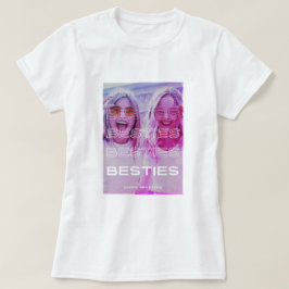 Besties | Moderner Text und Farbeffekt des Fotos T-Shirt