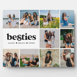 Besties | Modernes Square 10 Fotos Collage Custom  Fotoplatte