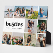 Besties | Modernes Square 10 Fotos Collage Custom Fotoplatte (Seite)