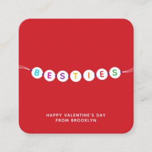 Besties niedlich Freundschaftsbracelet Red Valenti Begleitkarte