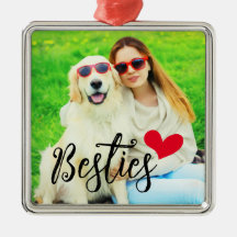 Besties Niedlich Hund Mama Rotes Herz Foto