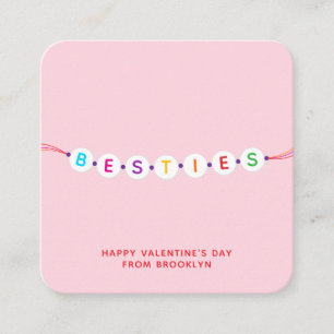 Besties niedliche Freundschaft Armband pink Valent Begleitkarte