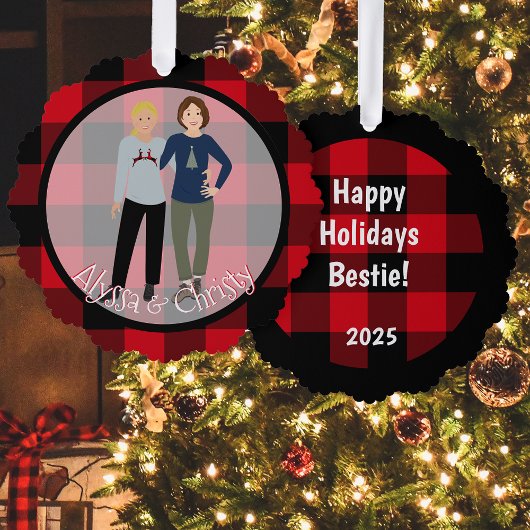 Besties Paper Ornament Card