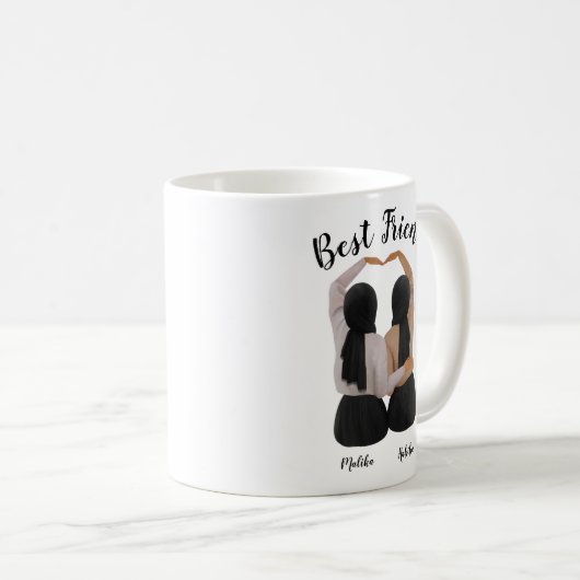 Besties Personalisiert Hijabi Gift Kaffeetasse (VorderseiteRechts)
