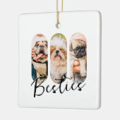 Besties Pet Simple Modern Playa Drei Foto Keramikornament (Links)