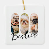 Besties Pet Simple Modern Playa Drei Foto Keramikornament (Vorderseite)