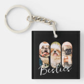 Besties Pet Simple Modern Playa Drei Foto Schlüsselanhänger (Vorderseite)