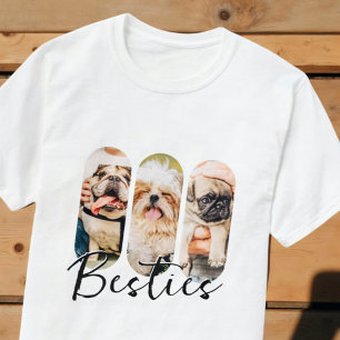 Besties Pet Simple Modern Playa Drei Foto T-Shirt