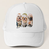 Besties Pet Simple Modern Playa Drei Foto Truckerkappe (Vorderseite)