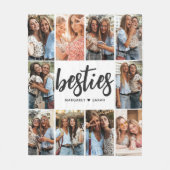 Besties Photo Collage Bff Fleecedecke (Vorderseite)