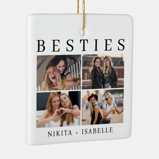 Besties Photo Collage Friendship Keepsake Gift Keramikornament (Rechts)