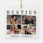 Besties Photo Collage Friendship Keepsake Gift Keramikornament (Rückseite)