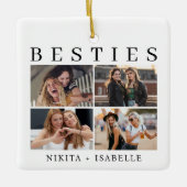 Besties Photo Collage Friendship Keepsake Gift Keramikornament (Vorderseite)