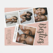 Besties Photo Collage Pink Fleece Blanket (Vorderseite (Horizontal))