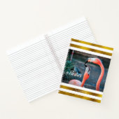 Besties Pink Flamingos Gold Weiße Streifen Custom Notizblock (Innenseite)