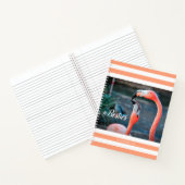 Besties Pink Flamingos Orange Stripes Individuelle Notizblock (Innenseite)