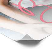 Besties Pink Schrift Custom Foto Poster (Ecke)