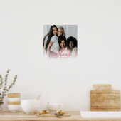 Besties Pink Schrift Custom Foto Poster (Küche)