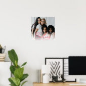 Besties Pink Schrift Custom Foto Poster (Heimbüro)