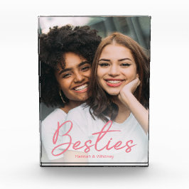 Besties Pink Script Custom Fotoblock