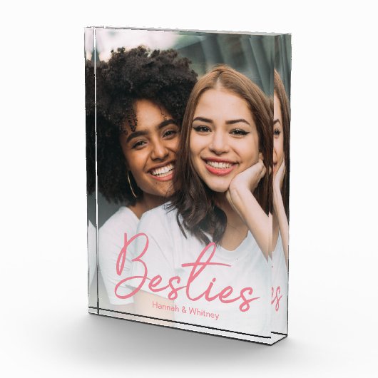 Besties Pink Script Custom Fotoblock (Rechts)