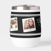 Besties Polaroid Photo Collage Wine Tumbler (Vorderseite)