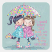 Besties Quadratischer Aufkleber (Vorderseite)