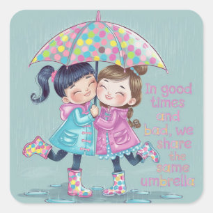 Besties Quadratischer Aufkleber