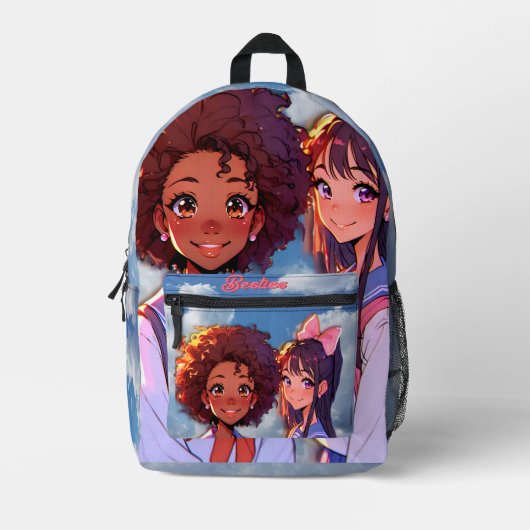 Besties Ready For First Day At School Bedruckter Rucksack (Vorderseite)