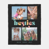 Besties Retro 4 Foto Best Friends Fleece Blanket (Vorderseite)