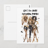 Besties Schwarz, Curry Girls Leopard Druck Aquarel Postkarte (Vorne/Hinten)