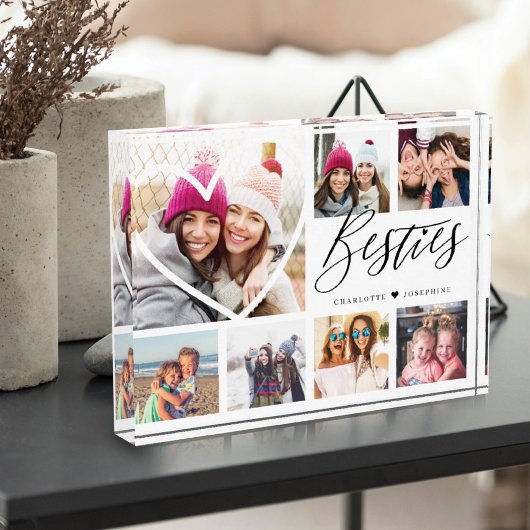Besties Script 7 Foto Best Friends Collage Heart