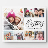 Besties Script 7 Foto Best Friends Collage Heart Fotoplatte (Vorderseite)