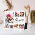 Besties Script 7 Foto Best Friends Collage Heart Fotoplatte<br><div class="desc">Ein besonderes, unvergessliches Plakatgeschenk für Fotos. Das Design verfügt über sieben Foto Raster Collage Layout, um Ihre eigenen Freunde Fotos zeigen. "Besties" wird in stilvoller Typografie gezeigt. Über einem der Foto wird eine schlichte Herzform angezeigt. Schicken Sie sich und Ihrem besten Freund ein unvergessliches und besonderes Geschenk, das Sie beide...</div>