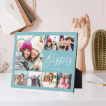 Besties Script 7 Foto Best Friends Collage Heart Fotoplatte<br><div class="desc">Ein besonderes, unvergessliches Plakatgeschenk für Fotos. Das Design verfügt über sieben Foto Raster Collage Layout, um Ihre eigenen Freunde Fotos zeigen. "Besties" wird in stilvoller Typografie gezeigt. Über einem der Foto wird eine schlichte Herzform angezeigt. Schicken Sie sich und Ihrem besten Freund ein unvergessliches und besonderes Geschenk, das Sie beide...</div>