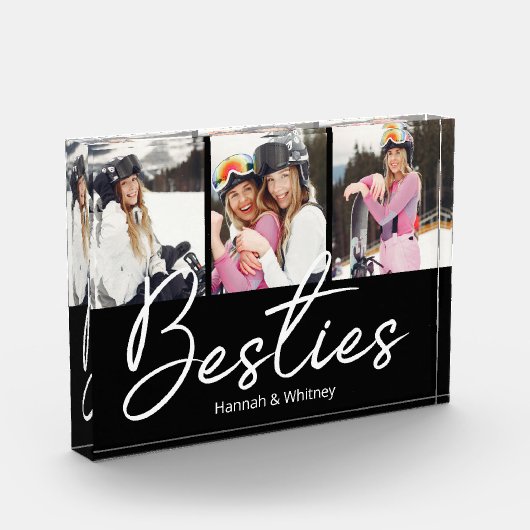Besties Script Custom Foto Collage Poster (Links)