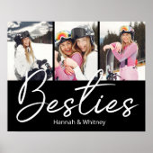 Besties Script Custom Foto Collage Poster (Vorne)