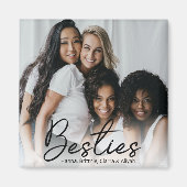 Besties Script Custom Foto Magnet (Vorne)