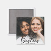 Besties Script Custom Foto Magnet (Vorderseite/Rückseite)