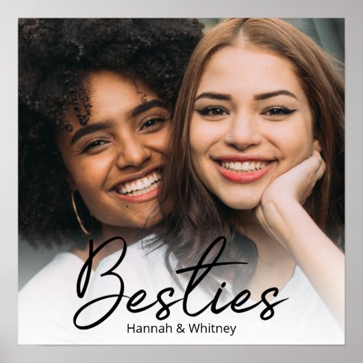 Besties Script Custom Foto Poster (Vorne)