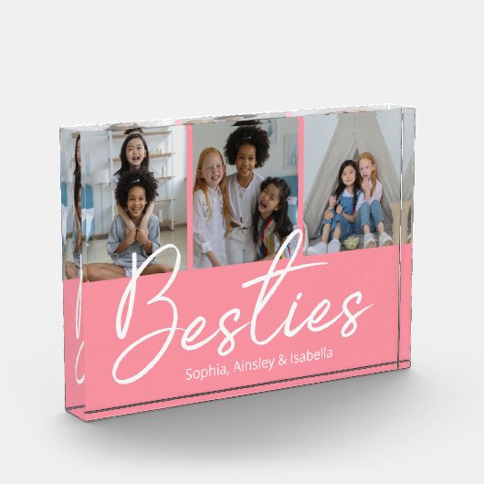 Besties Script Custom Pink Fotoblock (Links)