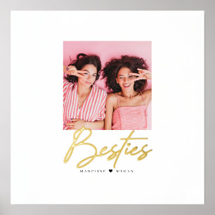 Besties Script Foto Best Friends Heart Foliendrucke