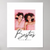 Besties Script Foto Best Friends Heart Poster (Vorne)
