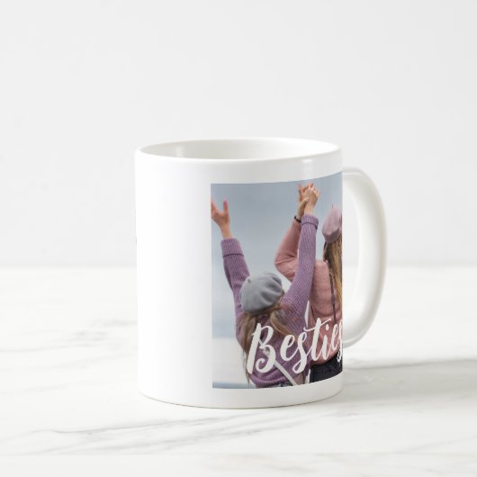 Besties Script Friends Keepsake Photo Kaffeetasse (VorderseiteRechts)