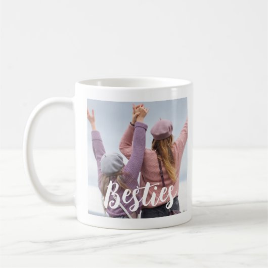 Besties Script Friends Keepsake Photo Kaffeetasse (Links)