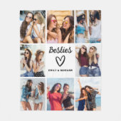 Besties Script Geschenk für Freunde Foto Collage Fleecedecke (Vorderseite)