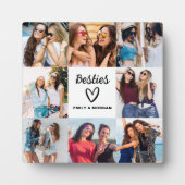 Besties Script Geschenk für Freunde Foto Collage Fotoplatte (Vorderseite)